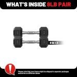 PAPABABE Hex Dumbbells Set of 2, 8lbs Dumbbells Pair, 8 Pounds Hand Weights for Women Men at Home, Free Weights Dumbbell Set for Home Gym Equipment, Pesas Mancuernas para Ejercicios de Hombre Casa.