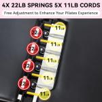 Home Gym Pilates Reformer Machine, Quick-Assembly Foldable Pilates Reformer, Up to 330lbs Weight Capacity, Pilates Equipment with Adjustable Resistance