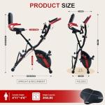 BARWING Stationary Exercise Bike for Home Workout, 5 IN 1 Foldable Indoor Cycling Bike for Seniors, 350LB Capacity, 16-Level Magnetic Resistance, Comfortable Seat Backrest