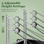 KEY2FUN Pilates Reformer, Foldable Reformer Pilates Machine with Adjustable Reformer Heights, Up to 440 LBS Weight Capacity Suitable for Home Use and Studio, Advanced and Beginners Users