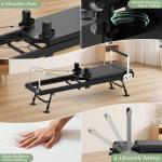 KEY2FUN Pilates Reformer, Foldable Reformer Pilates Machine with Adjustable Reformer Heights, Up to 440 LBS Weight Capacity Suitable for Home Use and Studio, Advanced and Beginners Users