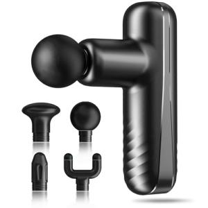 SBUBU Mini Massage Gun for Deep Tissue Percussion - Portable Handheld Massager for Muscle Recovery with 4 Massage Heads High-Intensity Vibration Rechargeable Small Massage Gun
