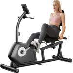 CURSOR FITNESS Recumbent Exercise Bike, Stationary Bikes for Home with Adjustable Seat, 16-Level Magnetic Resistance Recumbent Exercise Bike for Seniors