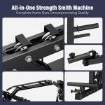 Major Fitness Drone2 Premium Smith△ Machine, All-in-One Home Gym Squat Rack with Aluminum Pulley Set, Weight Bar (SL D2AW Package(with Black Bench+230lb))