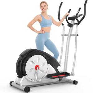 Elliptical Exercise Machine,Ultra-Quiet Drive Elliptical Machine for Home,Ancheer Elliptical Magnetic Resistance,Pulse Sensor Built-in,LCD Monitor,Elliptical Exercise Machine 350lb Weight Capacity