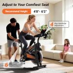 CURSOR FITNESS Exercise Bike, Quiet Belt Drive Stationary Bike for Home with 0-100 Resistance & App, 300 LB High Carbon Steel Training Bike, Indoor Cycling Bike with Tablet Holder and Heart Rate