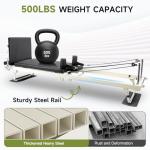 BIOCOR 2ND Gen 92" Extended Pilates Reformer, Foldable Pilates Machine with Pilates Ring Circle & Headrest, Jumpboard, Dual Resistance Springs, Yoga Bands, Mat, Pilates Equipment for Home Workout