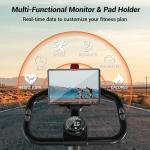 CURSOR FITNESS Exercise Bike, Quiet Belt Drive Stationary Bike for Home with 0-100 Resistance & App, 300 LB High Carbon Steel Training Bike, Indoor Cycling Bike with Tablet Holder and Heart Rate