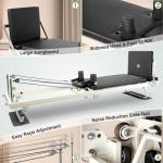 BIOCOR 2ND Gen 92" Extended Pilates Reformer, Foldable Pilates Machine with Pilates Ring Circle & Headrest, Jumpboard, Dual Resistance Springs, Yoga Bands, Mat, Pilates Equipment for Home Workout