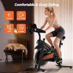 CURSOR FITNESS Exercise Bike, Quiet Belt Drive Stationary Bike for Home with 0-100 Resistance & App, 300 LB High Carbon Steel Training Bike, Indoor Cycling Bike with Tablet Holder and Heart Rate