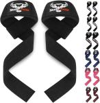 BEAST RAGE Lifting Wrist Straps for Weightlifting, Straps Gym Grip Power Workouts Lifting Straps Padded Cotton Men Women Wrap Lift, Deadlift Bodybuilding Weight Lifting Exercise Straps (Black)