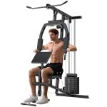 Soozier Multifunction Home Gym System with 99Lbs Weight Stack