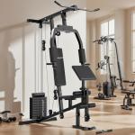 Soozier Multifunction Home Gym System with 99Lbs Weight Stack