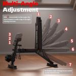 AzureHaven Adjustable Weight Bench, Foldable Incline Decline Flat Workout Bench for Home Gym Full Body Dumbbell Exercise, 660LBS Capacity (Black)