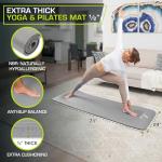 ProsourceFit Extra Thick Yoga and Pilates Mat ½” (13mm), 71-inch Long High Density Exercise Mat with Comfort Foam and Carrying Strap