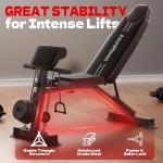 AzureHaven Adjustable Weight Bench, Foldable Incline Decline Flat Workout Bench for Home Gym Full Body Dumbbell Exercise, 660LBS Capacity (Black)