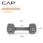 CAP Barbell Cast Iron Hex Dumbbell, Single, 15 lb