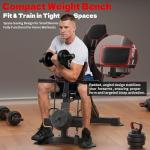 AzureHaven Adjustable Weight Bench, Foldable Incline Decline Flat Workout Bench for Home Gym Full Body Dumbbell Exercise, 660LBS Capacity (Black)