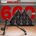 AzureHaven Adjustable Weight Bench, Foldable Incline Decline Flat Workout Bench for Home Gym Full Body Dumbbell Exercise, 660LBS Capacity (Black)