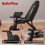 AzureHaven Adjustable Weight Bench, Foldable Incline Decline Flat Workout Bench for Home Gym Full Body Dumbbell Exercise, 660LBS Capacity (Black)