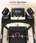 Redliro Walking Treadmill with Long Handrail for Balance, Recovery Fitness Exercise Machine Foldable for Home use with Holder for Phone & Cup,LCD Display, 300 lbs Capacity