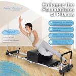 Stamina Products 05-0025 AeroPilates Reformer Accessory Elevation Box and Pole for Exercise Strength, Balance, Range of Motion, Black