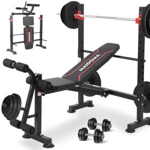 Adjustable Weight Bench Set with Squat Rack