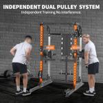 GarveeLife Power Cage, 2000 LB Squat Rack with Dual Pulley Cable Crossover, Multi-Function Home Gym Power Rack with Attachments, Full Body Strength Training Equipment for Home