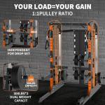 GarveeLife Power Cage, 2000 LB Squat Rack with Dual Pulley Cable Crossover, Multi-Function Home Gym Power Rack with Attachments, Full Body Strength Training Equipment for Home