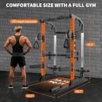 GarveeLife Power Cage, 2000 LB Squat Rack with Dual Pulley Cable Crossover, Multi-Function Home Gym Power Rack with Attachments, Full Body Strength Training Equipment for Home