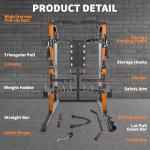 GarveeLife Power Cage, 2000 LB Squat Rack with Dual Pulley Cable Crossover, Multi-Function Home Gym Power Rack with Attachments, Full Body Strength Training Equipment for Home