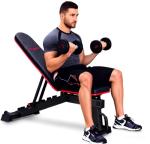 DERACY Adjustable Weight Bench for Full Body Workout, Incline and Decline Weight Bench for Indoor Workout, Home Gym (black1)