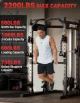 GarveeLife Smith Machine Home Gym, 2200 LBS Squat Rack Power Cage, All in One Home Gym Workout Station with Smith Bar, LAT Pull-Down, Cable Crossover System and More Attachments