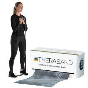 THERABAND Resistance Bands, 6 Yard Roll Professional Latex Elastic Band For Upper & Lower Body, Core Exercise, Physical Therapy, Pilates, Home Workouts, Rehab, Black, Special Heavy, Level 6