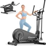Elliptical Exercise Machine, ANCHEER Elliptical Machine 550Lbs Max Weight, Ultra-Silent Foldable Elliptical Machine, Exercise Equipment for Home Gym,16 Resistance Levels & Pulse Rate Grips