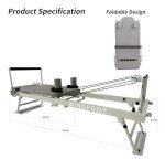 Foldable Pilates Reformer with Jump Board & Resistance Cords