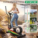 Elliptical Exercise Machine, ANCHEER Elliptical Machine 550Lbs Max Weight, Ultra-Silent Foldable Elliptical Machine, Exercise Equipment for Home Gym,16 Resistance Levels & Pulse Rate Grips