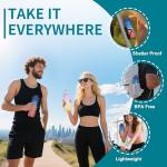 Gulex Motivational Water Bottle 32oz with Time Marker- Leakproof & BPA Free Sports Water Bottle with Straw & Carry Strap for Gym, Travel and Outdoor Sports (Blue/Orange Gradient)