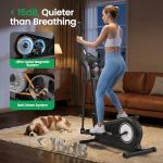 Elliptical Exercise Machine, ANCHEER Elliptical Machine 550Lbs Max Weight, Ultra-Silent Foldable Elliptical Machine, Exercise Equipment for Home Gym,16 Resistance Levels & Pulse Rate Grips