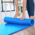 BalanceFrom GoCloud 71x24 Inches Extra Thick Yoga Mat 1-Inch High-Density Foam – Roll-Up Exercise Pad with Double-Sided Non-Slip Surface and Carrying Strap for Pilates and Home Workouts