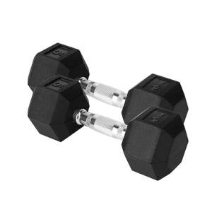 Cast Iron - Chrome Grip Hex Dumbbell 5 lbs - Pair