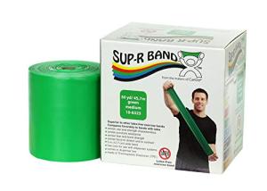 CanDo 10-6323 Sup-R Latex Free Exercise Band, 50yds Length, Green-Medium