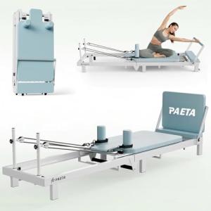 PAETA Pilates Reformer, 86" Foldable Reformer Pilates Machine for Home Use, with Dual Resistance- Springs and Cords, Pilates Equipment for Home Workouts with Jump Board, Up to 400 LBS, Blue