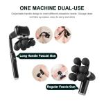 IeBilif Massage Gun with Extension Handle, Handheld Foot Back Neck Shoulder Massager with 6 Adjustable Speeds & Modes and 5 Replaceable Heads for Gym & Home Use, Birthday Gifts for Men