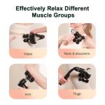 IeBilif Massage Gun with Extension Handle, Handheld Foot Back Neck Shoulder Massager with 6 Adjustable Speeds & Modes and 5 Replaceable Heads for Gym & Home Use, Birthday Gifts for Men