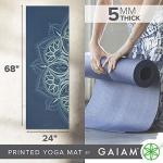 Gaiam Yoga Mat Premium Print Non Slip Exercise & Fitness Mat for All Types of Yoga, Pilates & Floor Workouts, Cool Mint Point, 68 inch L x 24 inch W x 5mm Thick