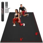 GymCope Extra Large Exercise Mat, 10'x6'/9'x6'/8'x6'/7'x5'/6'x4'(8mm) Thick Workout Mat for Home Gym & Garage Flooring, Shoe-Friendly, High-Density, MMA, HIIT, Weight Lifting, Cardio&Strength