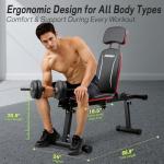 Relispo Upgraded Adjustable Weight Bench with Leg Extension and Leg Curl, 9 Back Positions & Foldable, 1200LB Workout Bench for Home Gym, Flat Decline Incline Bench for Full-Body Strength Training & Big Guys