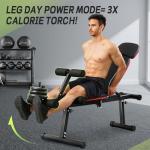 Relispo Upgraded Adjustable Weight Bench with Leg Extension and Leg Curl, 9 Back Positions & Foldable, 1200LB Workout Bench for Home Gym, Flat Decline Incline Bench for Full-Body Strength Training & Big Guys