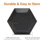 Amazon Basics Rubber Hex Dumbbell Weight with Comfortable Handle for Home Gym Workout, 40 pound, Single, Black